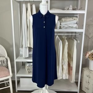 Anne Klein Sleeveless Popover Royal Blue shirt dress. Sz. Small. #0673